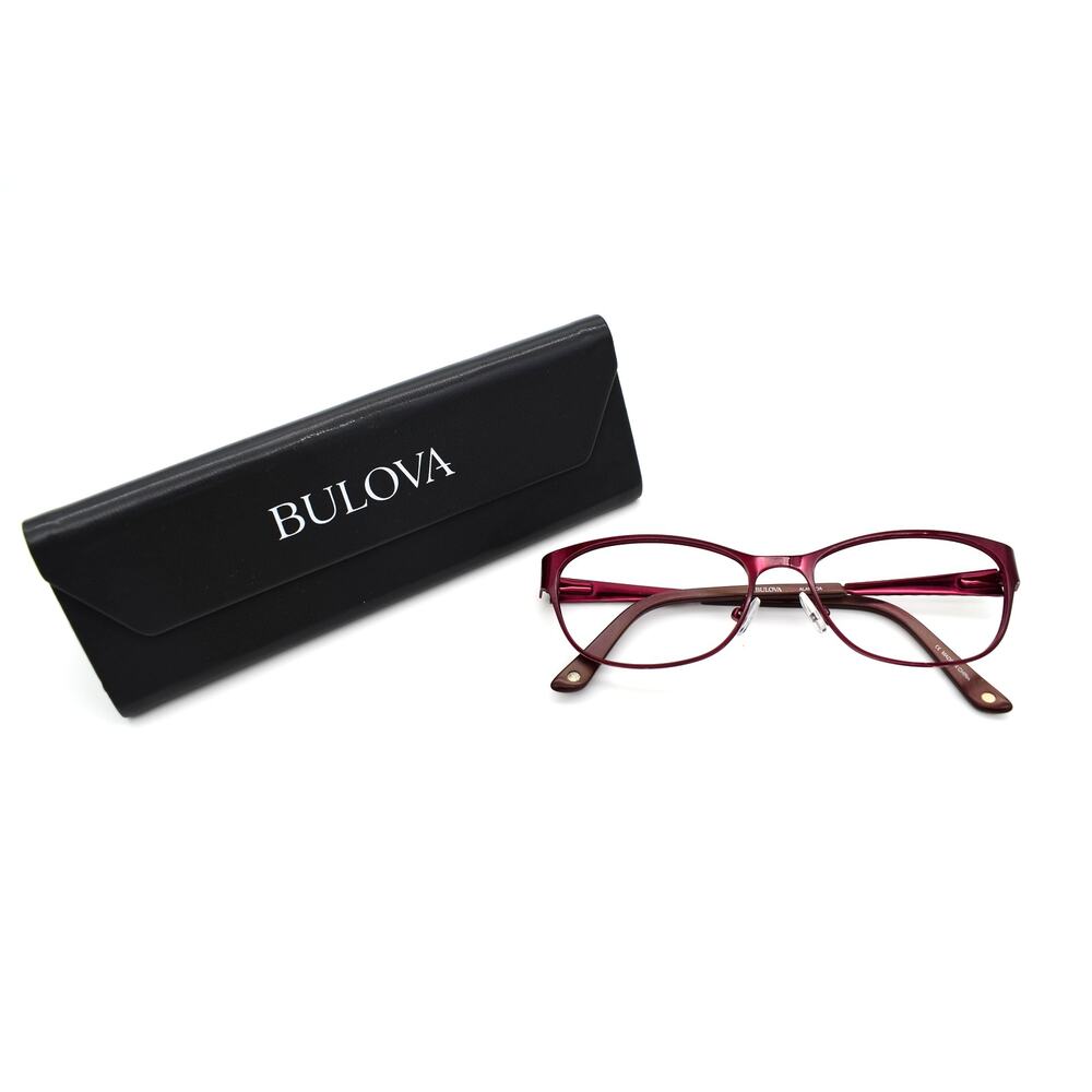 Bulova Alameda 51-16-135mm Red Eyeglasses FRAMES ONLY - FAIR CONDITION